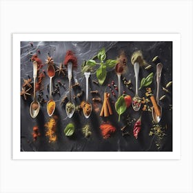 Spices and herbs Art Print