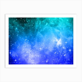 Sky Blue Galaxy Space Background Art Print