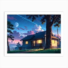 House At Night Art Print