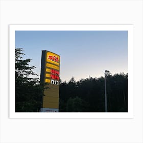 Gas Station At Dusk Art Print