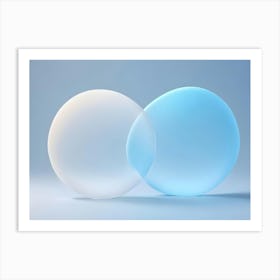 A 3d Rendering Of Two Smooth, Organic Shapes Resembling Eggs Art Print