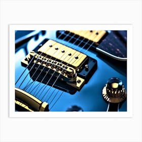 Blues Soul Series 8 - Close Up Of An Electric Guitar Art Print