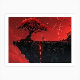 Tree On A Cliff 2 Art Print