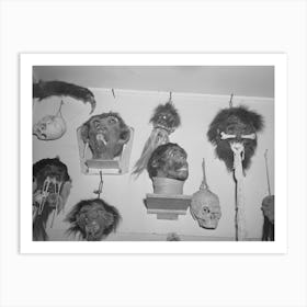 Heads Imagined And Made By Homer Tate, Safford, Arizona By Russell Lee Art Print