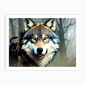 Wolf In The Woods 18 Art Print