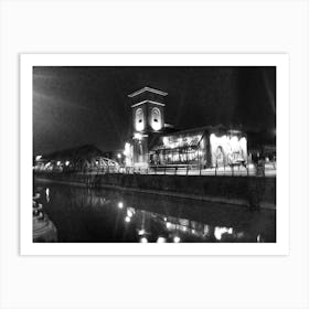 Black and White A Nightime View Art Print
