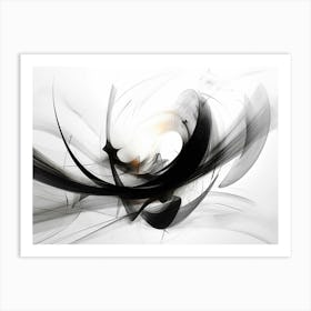 Quantum Entanglement Abstract Black And White 13 Art Print