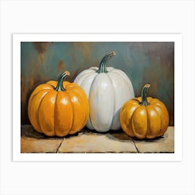 Three Pumpkins Art Print