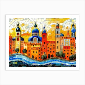 Cities Morocco - Mosaic Cityscape Art Print