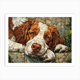 Brittany Spaniel Portrait 2 Art Print