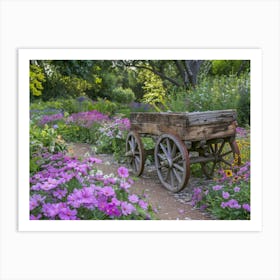 Cart In The Garden Art Print