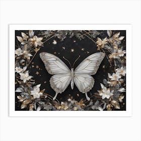 Butterfly In A Wreath Art Print