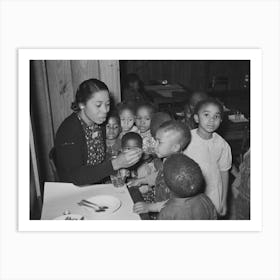 Untitled Photo, Possibly Related To Children In Nursery School Getting Cod Liver Oil, Lakeview Project, Arkansas By Art Print