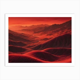 Rolling Hills Of Vibrant, Glowing Colors, Including Purple, Blue, And Gold, Against A Dark Starry Sky Art Print