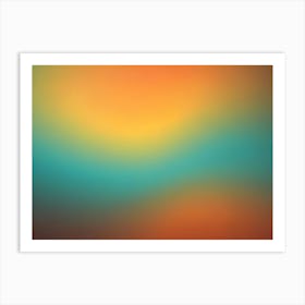 Abstract Blurred Gradient Background With Yellow, Orange, And Turquoise Art Print