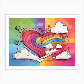 Rainbow Heart 3 Art Print