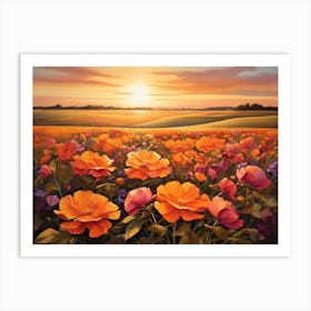 Sunset In The Field 12 Art Print