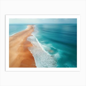 Sandy Beach, Turquoise Sea Water Art Print