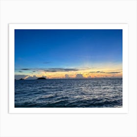 Relax Ocean Glow Earth Horizon Idylli Light Calm Dawn Paradise Sunrise Splash Banner At (17) Art Print