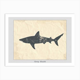 Grey Shark Silhouette 1 Poster Art Print