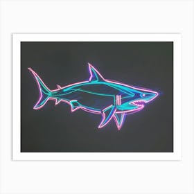 Neon Pastel Pink Blue Shark 8 Art Print