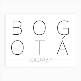 Bogota Colombia Typography City Country Word Art Print