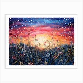 Sunset In The Meadow 6 Art Print