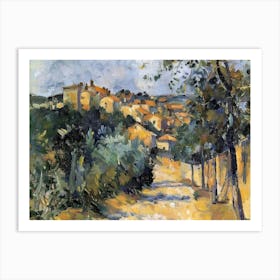 Majestic Village Painting Inspired By Paul Cezanne Art Print