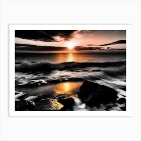 Sunset At The Beach 468 Art Print