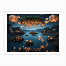 Asian Lanterns Art Print