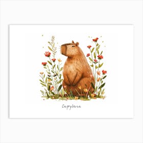 Little Floral Capybara 2 Poster Art Print