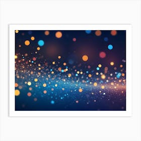 Abstract Image Of A Blurred Background With A Scattering Of Colorful Lights, Resembling Stars In A Galaxy Art Print