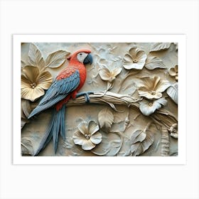 Beautiful Parrot 3d 5 Art Print