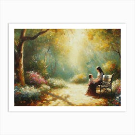 Mother And Child In The Park 1 Art Print