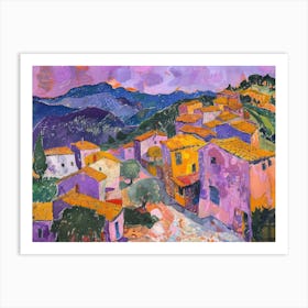 Village Harmony Painting Inspired By Paul Cezanne Art Print