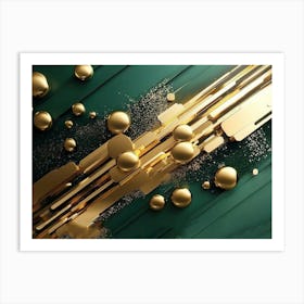 Abstract Gold Spheres Art Print