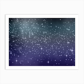 Light Blue Purple Tone Shining Star Background Art Print