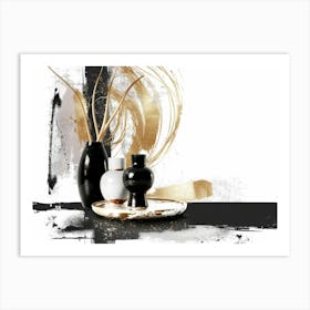 Gold And Black 89 Art Print