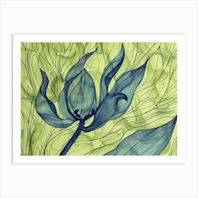 Blue Tulip Art Print