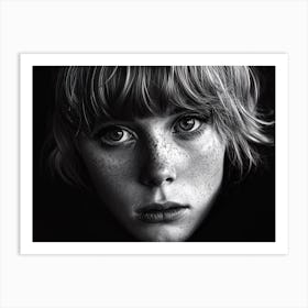 Portrait Of A Girl With Freckles Art Print