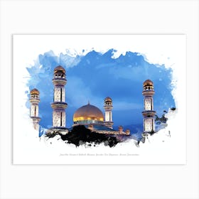 Jame Asr Hassanil Bolkiah Mosque, Bandar Seri Begawan, Brunei Darussalam Art Print