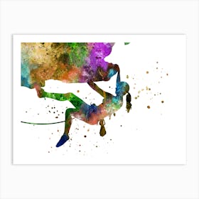 Rock Climbing Girl Art Print