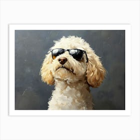 Doodle Wearing Sunglasses 2 Art Print