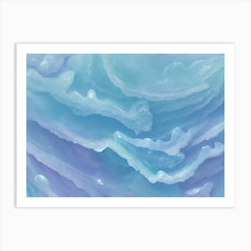 Abstract Blue Water Art Print