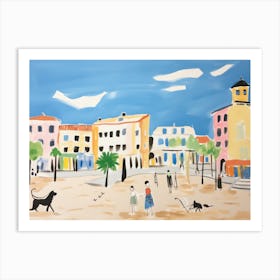 Rimini Italy Cute Watercolour Illustration 1 Art Print