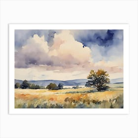 Watercolor Of A Field 1 Art Print