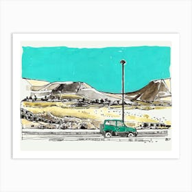 Car In The Mountains Art Print