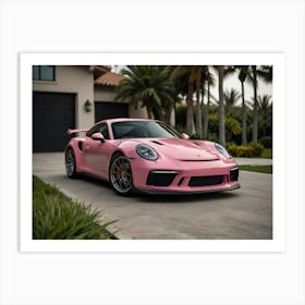 Pink Porsche 911 Gts Art Print