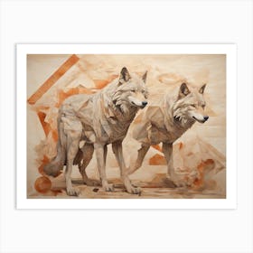 wolf couple Art Print