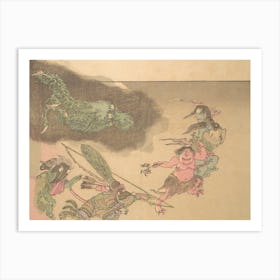 Night Parade of A Hundred Demons Kawanabe Kyosai Vintage Japanese Woodblock Print Yokai 23 Art Print